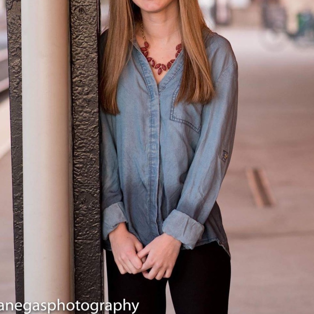 Francesca's Ombré Denim Shirt